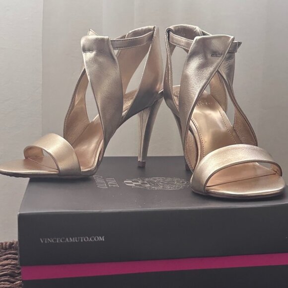 Gold Vince Camuto Strappy Heel - Picture 2 of 7